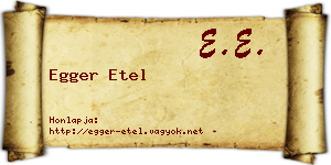 Egger Etel névjegykártya